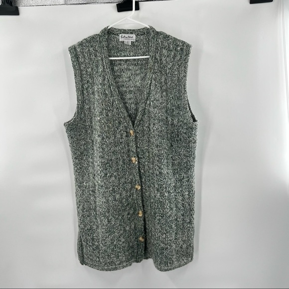 Extra point reference button down knit sweater vest 1X - Picture 1 of 10
